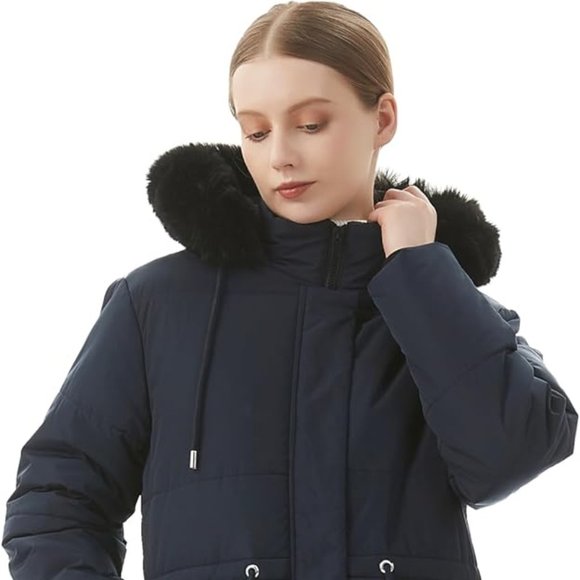 Women's Long Winter Puffer Coat‎ Waterproof Warm Maxi Down Jacket  Removable - Picture 2 of 8